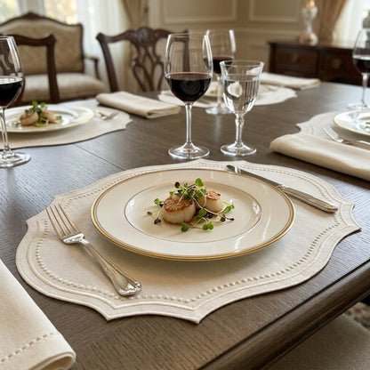 Vintage French Embroidered Placemat